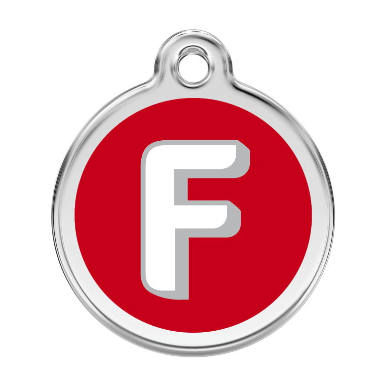 Vue avant - Médaille personnalisée pour chien Red Dingo F Rouge L 38.00mm - Gravure incluse