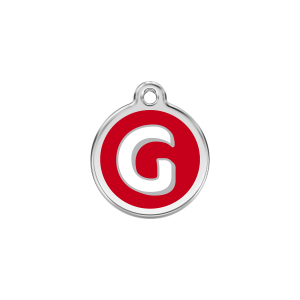 Red Alphabet Letter G Cat ID Tag Small