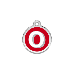 Red Alphabet Letter O Cat ID Tag Small