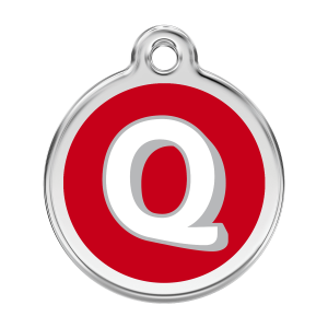 Red Letter Q Dog ID Tag Large