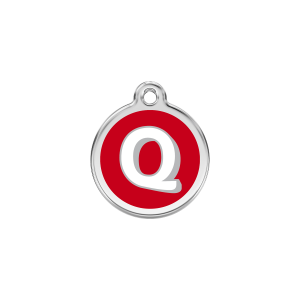 Red Letter Q Cat ID Tag Small