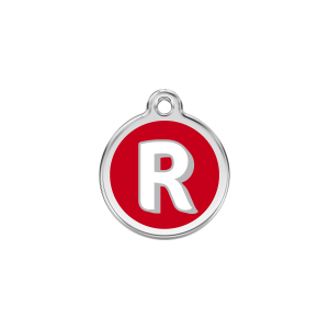 Red Alphabet Letter R Cat ID Tag Small