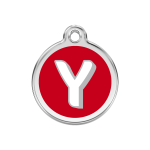 Red Alphabet Y Dog ID Tag Medium