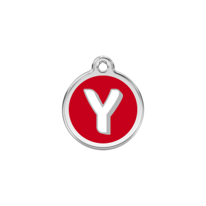 Red Y Alphabet Cat ID Tag Small
