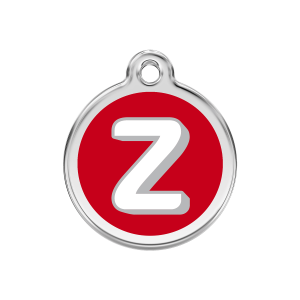 Red Alphabet Letter Z Dog ID Tag Medium