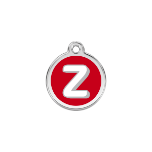 Red Alphabet Letter Z Cat ID Tag Small