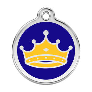 Dark Blue King Dog ID Tag Large