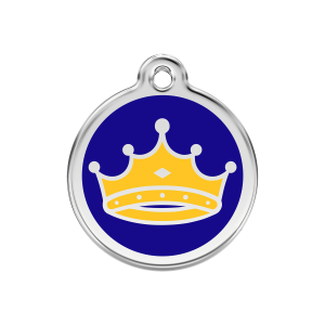 Dark Blue King Dog ID Tag Medium