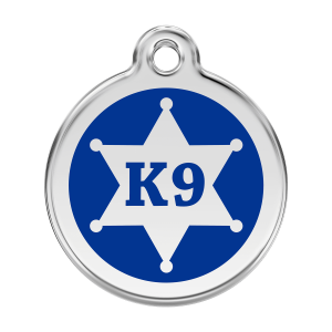 Dark Blue K9 Sheriff Dog ID Tag Large