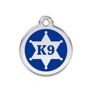 Dark Blue K9 Sheriff Dog ID Tag Medium