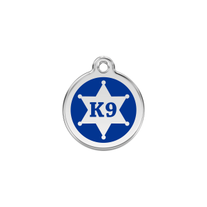 Dark Blue K9 Sheriff Cat ID Tag Small