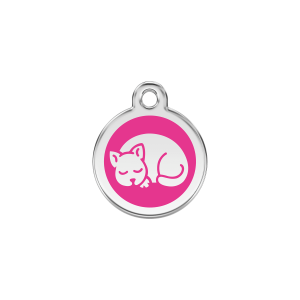 Bright Pink Kitten Cat ID Tag Small