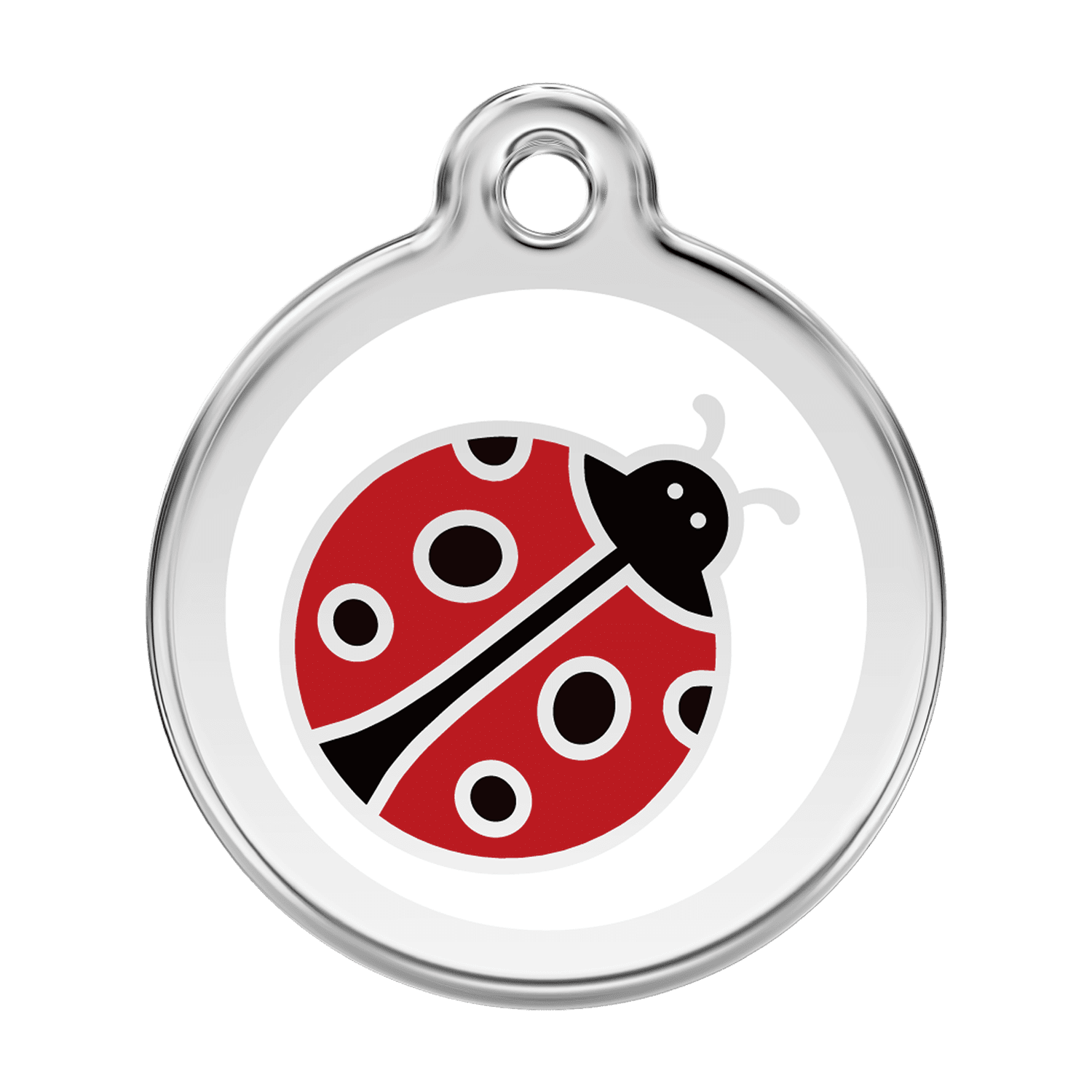 Vue avant - Médaille personnalisée pour chien Red Dingo Coccinelle Blanc Size L