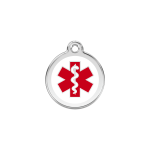 White Medical Cat ID Tag Small