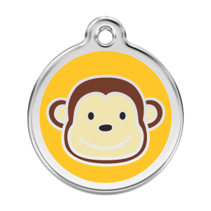 Yellow Monkey Dog ID Tag Large