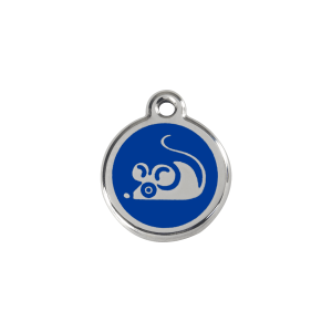 Dark Blue Mouse Cat ID Tag Small