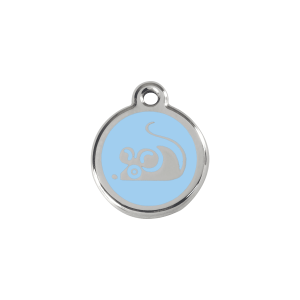 Light Blue Mouse Cat ID Tag Small