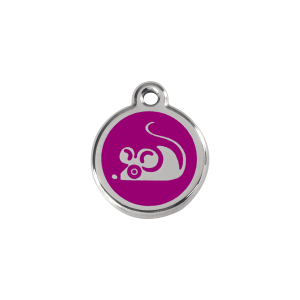 Purple Mouse Cat ID Tag Small