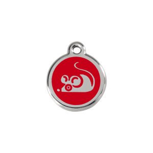 Red Mouse Cat ID Tag Small