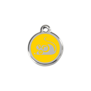 Yellow Mouse Cat ID Tag Small