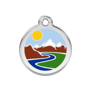 Light Blue Mountains Dog ID Tag Medium
