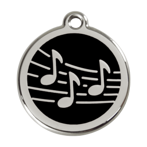 Black Music Dog ID Tag Large