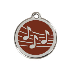 Brown Music Dog ID Tag Medium