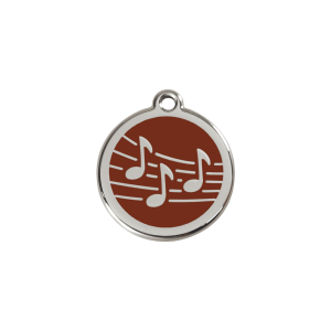 Brown Music Cat ID Tag Small