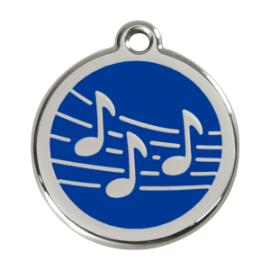 Dark Blue Music Dog ID Tag Large