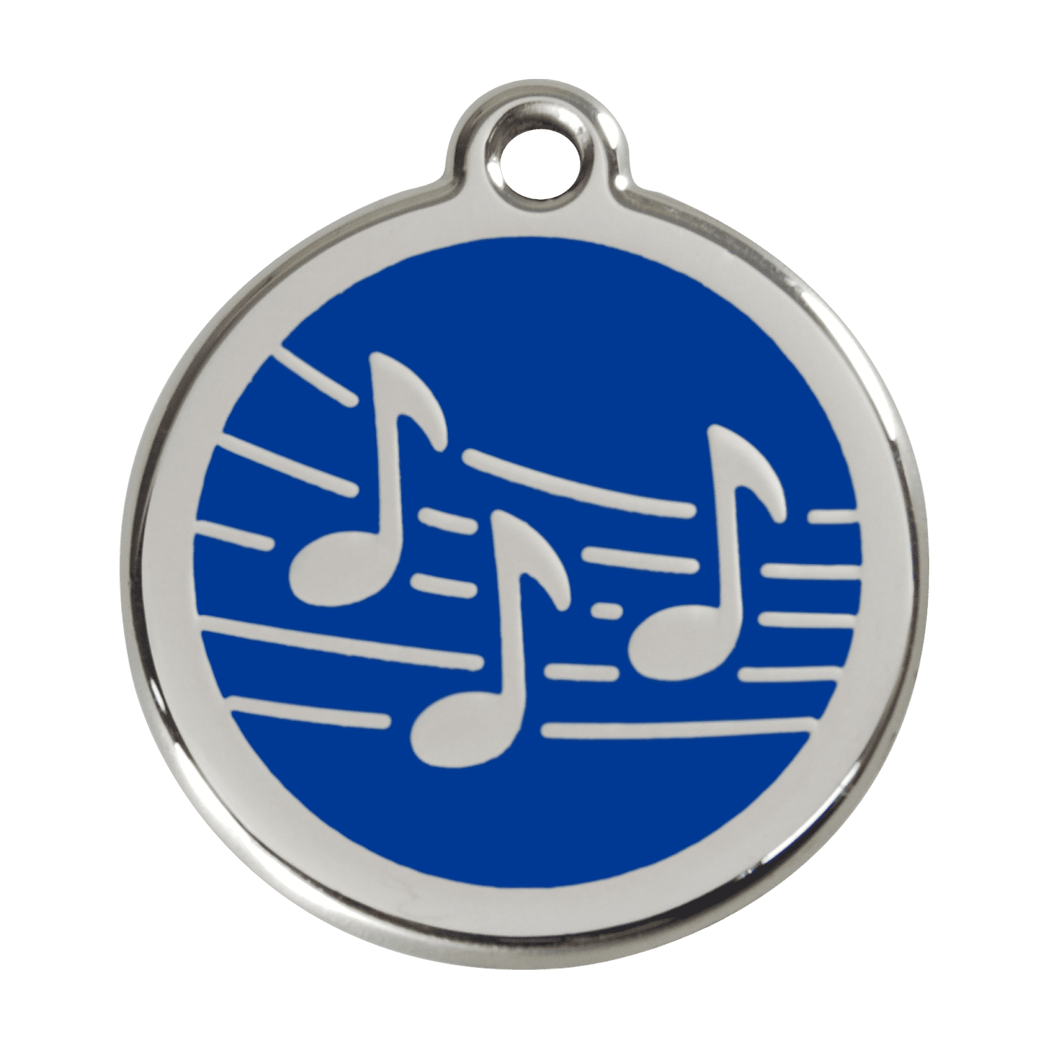 Vue avant - Médaille personnalisée pour chien Red Dingo Émail/Acier inoxydable Bleu foncé - Size L
