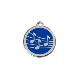 Dark Blue Music Cat ID Tag Small