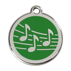 Green Music Dog ID Tag Large