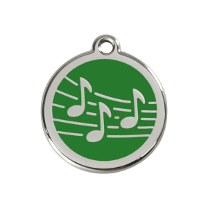 Green Music Dog ID Tag Medium