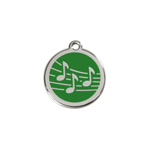 Green Music Cat ID Tag Small