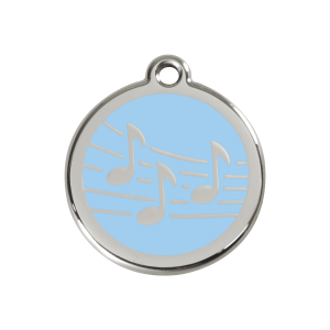 Light Blue Music Dog ID Tag Medium