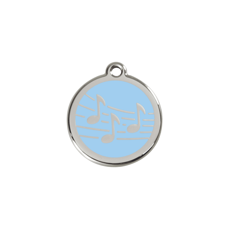 Vue avant - Médaille personnalisée pour chien/chat Red Dingo Émail/Acier inoxydable Musique Bleu clair S 20.00 7G