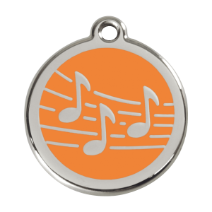 Orange Music Dog ID Tag Large
