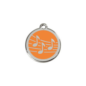 Orange Music Cat ID Tag Small