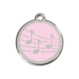Pink Music Dog ID Tag Medium