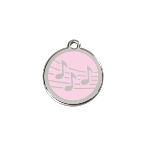 Pink Music Cat ID Tag Small