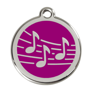 Purple Music Dog ID Tag Large