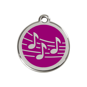 Purple Music Dog ID Tag Medium