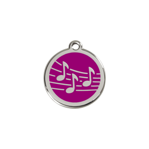 Small Purple Music Cat ID Tag