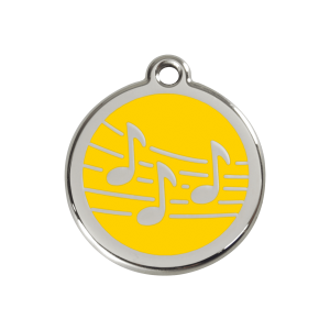 Yellow Music Dog ID Tag Medium