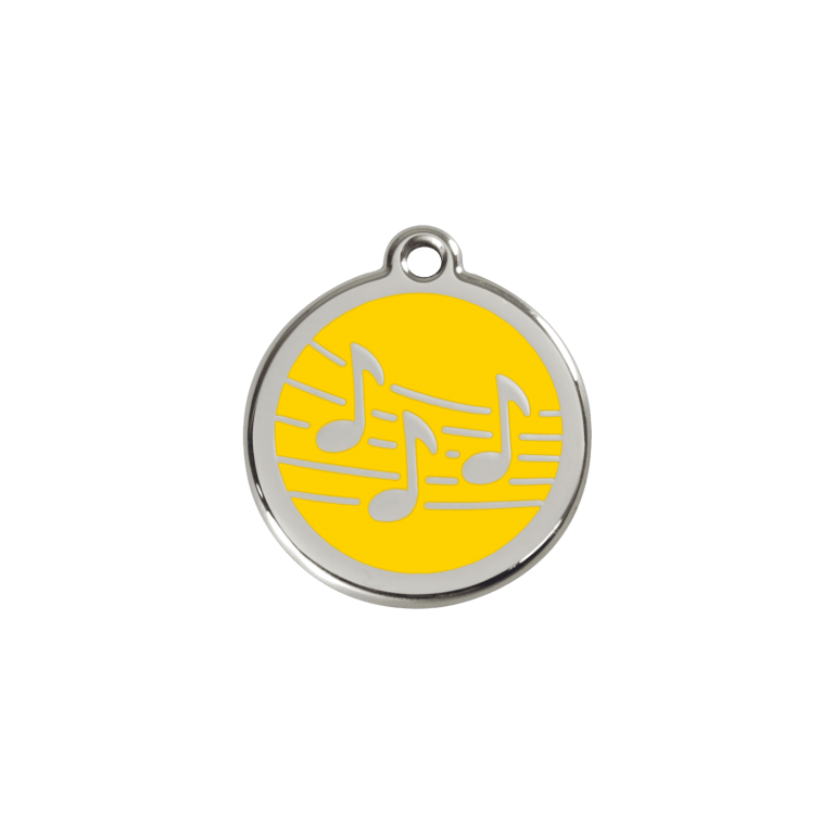 Vue avant - Médaille personnalisable pour chien/chat Red Dingo Émail Jaune S 20.00mm