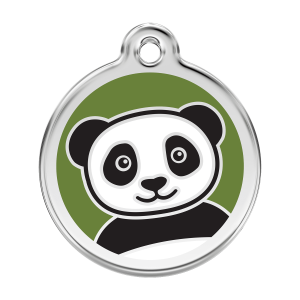 Green Panda Dog ID Tag Large