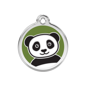 Green Panda Dog ID Tag Medium