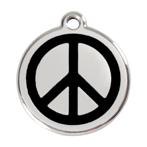 Black Peace Dog ID Tag Large