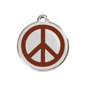 Brown Peace Dog ID Tag Medium