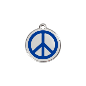 Dark Blue Peace Cat ID Tag Small